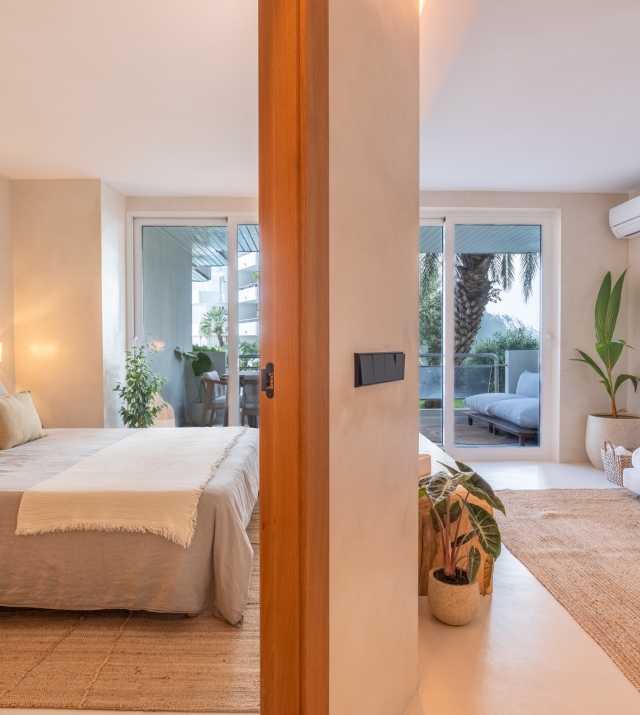 Resa Estates apartment for sale Botafoch Ibiza kitchen and living .jpg